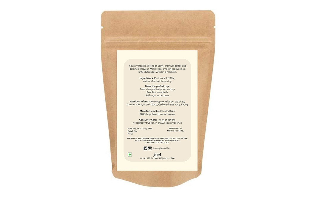 Country Bean Simply Original Instant Coffee    Pack  120 grams
